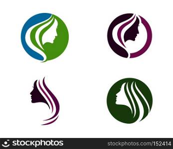 woman face silhouette character illustration logo icon vector