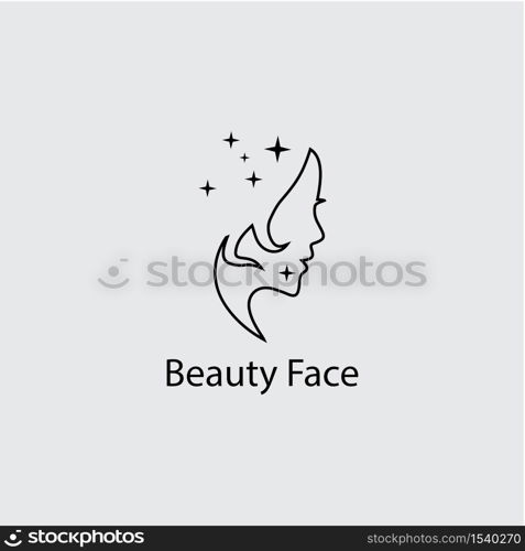 Woman face silhouette character illustration logo icon vector