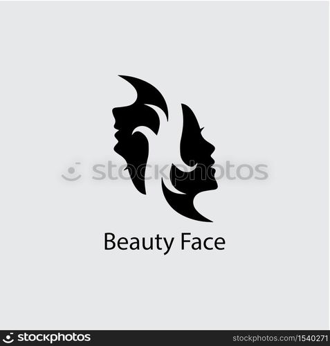 Woman face silhouette character illustration logo icon vector