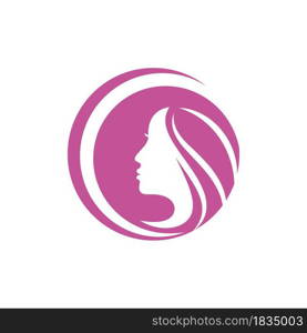 Woman face silhouette character illustration logo icon vector