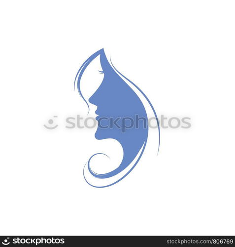 Woman face silhouette character illustration logo icon vector