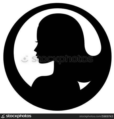 Woman face silhouette icon