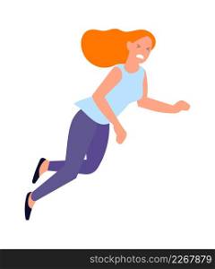 Woman falling down. Scared girl declining. Stumbling person isolated on white background. Woman falling down. Scared girl declining. Stumbling person