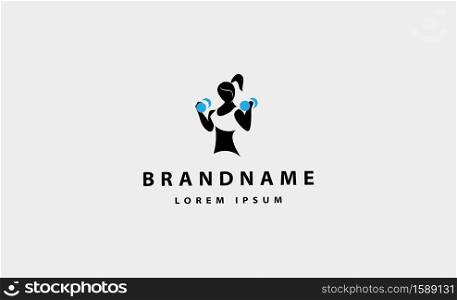 woman fitness logo design vector