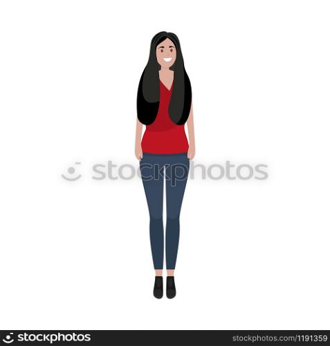 Woman flat flat design isolated on white background. Cartoon Vector illustration.. Woman flat flat design isolated on white background. Cartoon Vector illustration