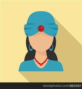 Woman fortune teller icon. Flat illustration of woman fortune teller vector icon for web design. Woman fortune teller icon, flat style