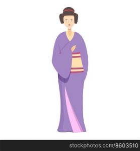 Woman geisha icon cartoon vector. Japan female. Style art. Woman geisha icon cartoon vector. Japan female