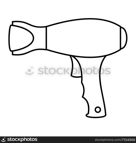Woman hair dryer icon. Outline woman hair dryer vector icon for web design isolated on white background. Woman hair dryer icon, outline style