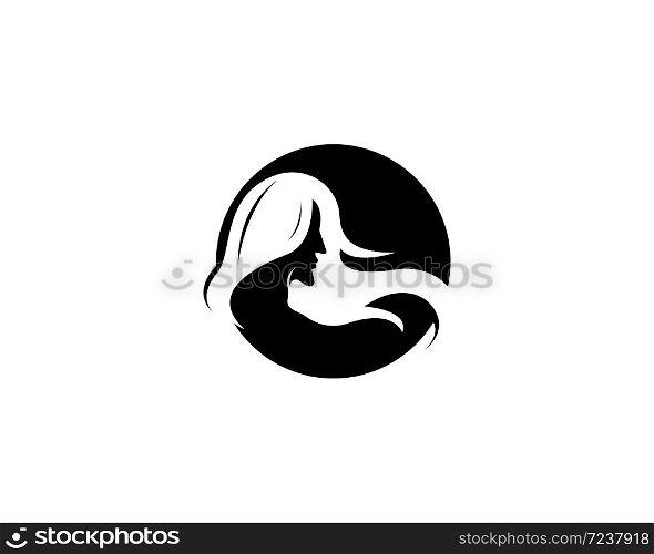 woman hair style icon and symbol silhouette vector