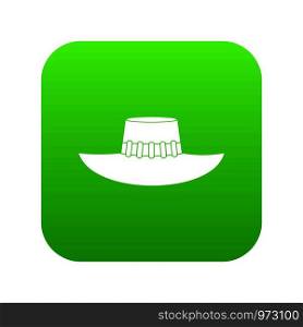 Woman hat icon digital green for any design isolated on white vector illustration. Woman hat icon digital green