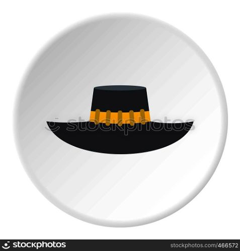 Woman hat icon in flat circle isolated on white background vector illustration for web. Woman hat icon circle