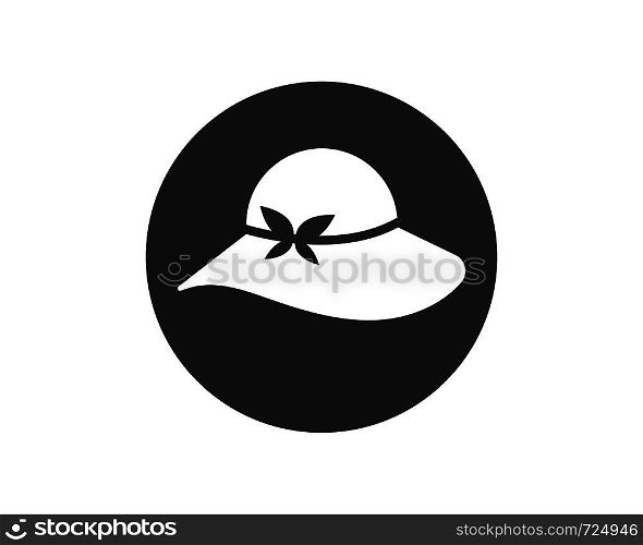 woman hat icon logo vector illustration design template