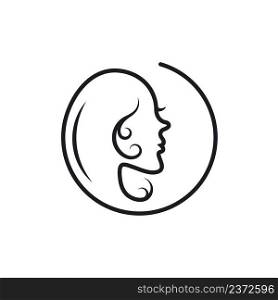 woman head line vector icon illustration concept design