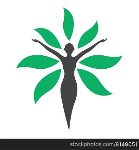 Woman Healthy logo vector flat design template