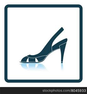 Woman heeled sandal icon. Shadow reflection design. Vector illustration.