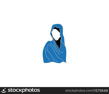Woman hijab stylized logo vector illustration