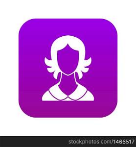 Woman icon digital purple for any design isolated on white vector illustration. Woman icon digital purple