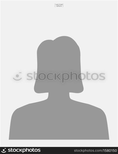 Woman icon for picture profile. Female icon. Human or people sign and symbol for template design. Vector illustration.