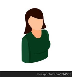 Woman icon in isometric 3d style on a white background. Woman icon, isometric 3d style