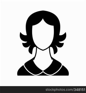 Woman icon in simple style isolated on white background. Woman icon, simple style