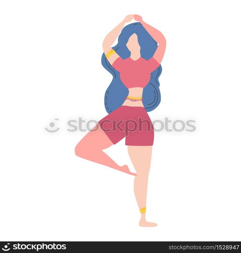 Woman in a tree pose Vrikshasana . Yoga, concept of meditation, health benefits for the body, control of the mind and emotions. Woman in a tree pose Vrikshasana . Yoga, concept of meditation, health benefits for the body, control of the mind and emotions.