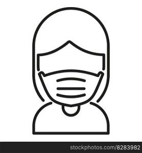 Woman in medical mask icon outline vector. Stop virus. Body defense. Woman in medical mask icon outline vector. Stop virus