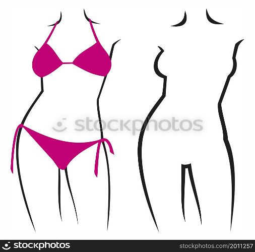 Woman in swimsuit vector illustration