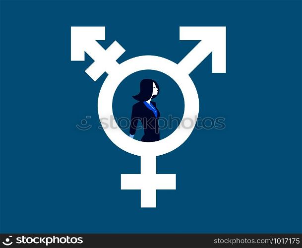 Woman in transgender symbol. Concept human lifestyle.