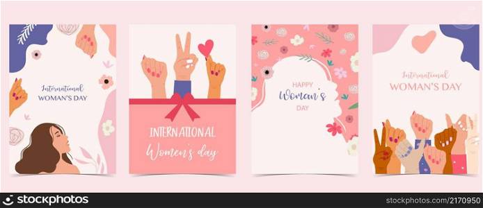 woman internation day background with face,hair,hand and flower