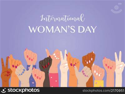 woman internation day background with hand