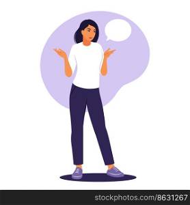 Woman is speaking concept. Vector illustration. Flat.