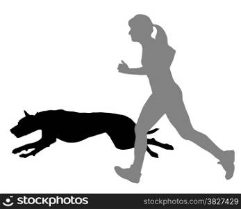 Woman jogs with dog