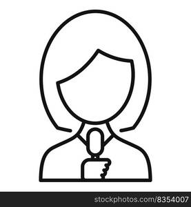 Woman journalist icon outline vector. Reportage tv. Media crew. Woman journalist icon outline vector. Reportage tv