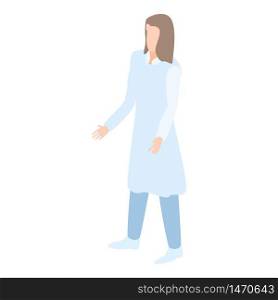 Woman lab doctor icon. Isometric of woman lab doctor vector icon for web design isolated on white background. Woman lab doctor icon, isometric style