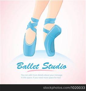 woman leg ballerina background , ballet logo icon for ballet school dance studio vector illustration
