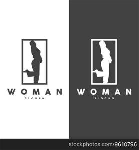 Woman Logo, Beauty And E≤gance Design Vector, Template, Illustration, Silhouette
