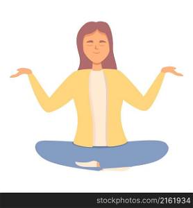 Woman meditation icon cartoon vector. Relax meditate. Girl pose. Woman meditation icon cartoon vector. Relax meditate
