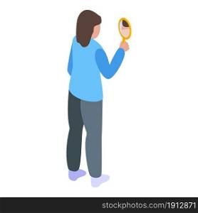 Woman narcissism icon isometric vector. Ego selfish. Egocentric people. Woman narcissism icon isometric vector. Ego selfish