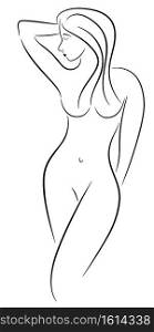 Woman nude vector illustration EPS 8.