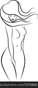Woman nude vector illustration. Nude Woman Vector