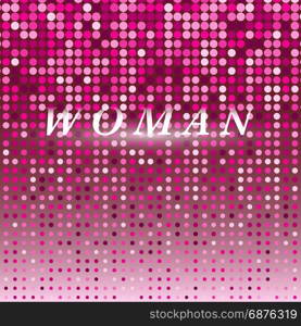 Woman on pink dot halftone abstract background, stock vector