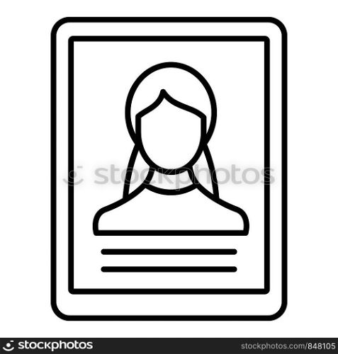 Woman online learning icon. Outline woman online learning vector icon for web design isolated on white background. Woman online learning icon, outline style