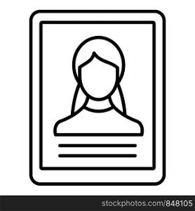 Woman online learning icon. Outline woman online learning vector icon for web design isolated on white background. Woman online learning icon, outline style