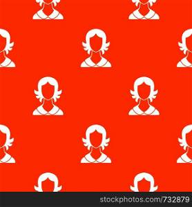 Woman pattern repeat seamless in orange color for any design. Vector geometric illustration. Woman pattern seamless