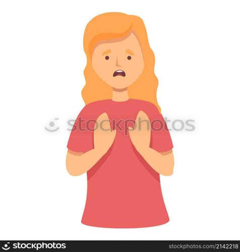 Woman phobia icon cartoon vector. Panic attack. Mental stress. Woman phobia icon cartoon vector. Panic attack