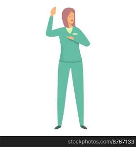 Woman physical therapist icon cartoon vector. Sport man. Medicine room. Woman physical therapist icon cartoon vector. Sport man