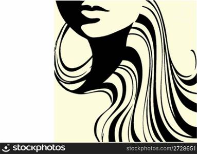 woman portrait with beautiful lips and stylised hair