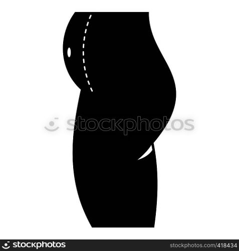 Woman prepared to belly surgery icon. Simple illustration of woman prepared to belly surgery vector icon for web. Woman prepared to belly surgery icon, simple style