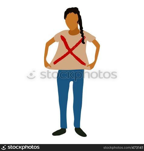Woman protest icon. Cartoon illustration of woman protest vector icon for web. Woman protest icon, cartoon style