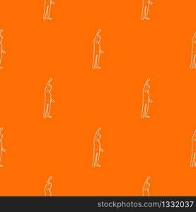 Woman protest on the street pattern vector orange for any web design best. Woman protest on the street pattern vector orange
